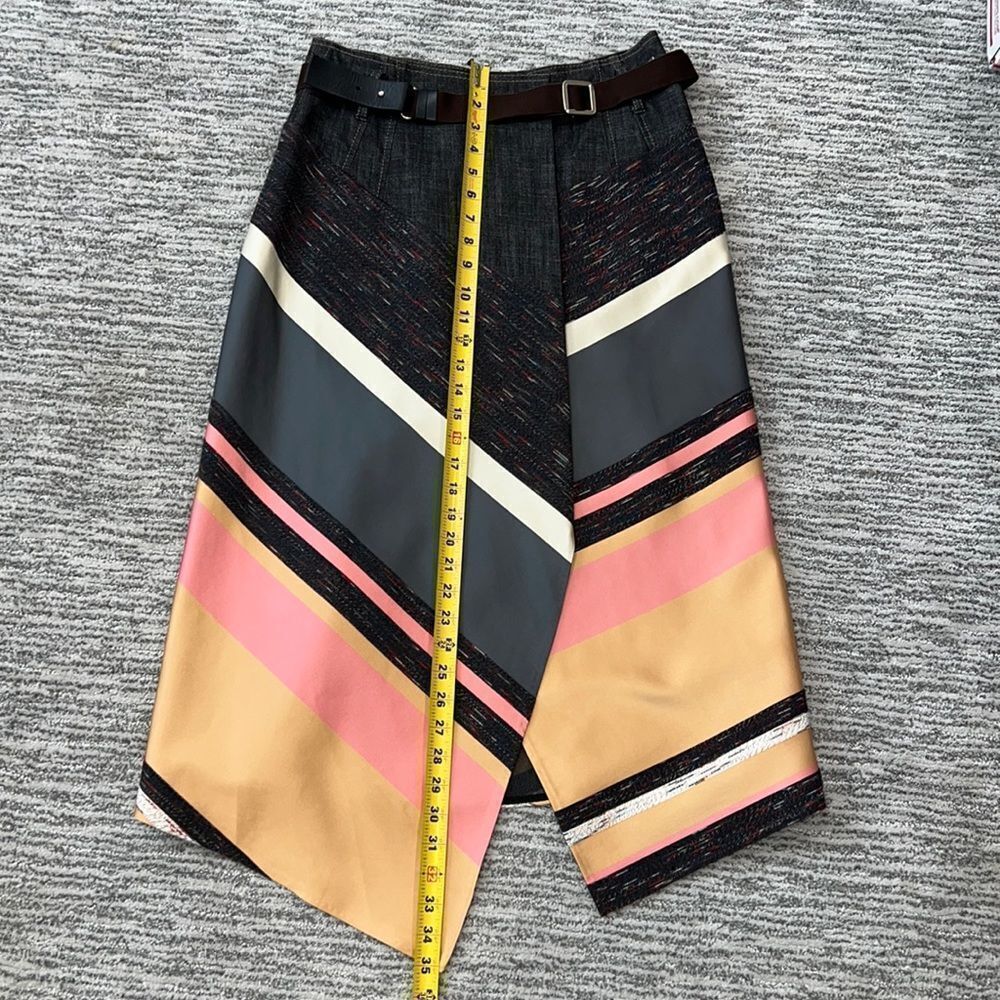Asymmetrical Women's Skirt in Black, Pink, and Tan - Picture 10 of 16